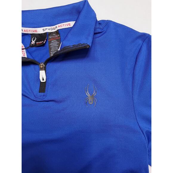 NWT. SPYDER ACTIVE QUARTER FRONT ZIP SIZE SMALL ROYAL BLUE - Picture 4 of 11